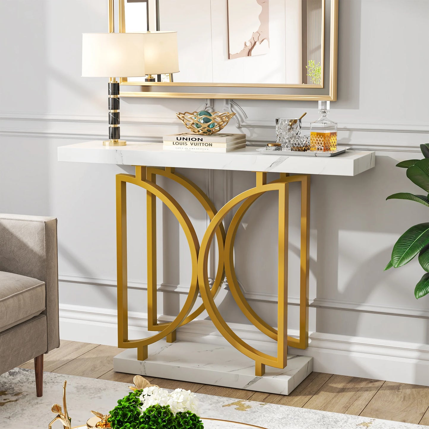 Tribesigns Gold Console Table