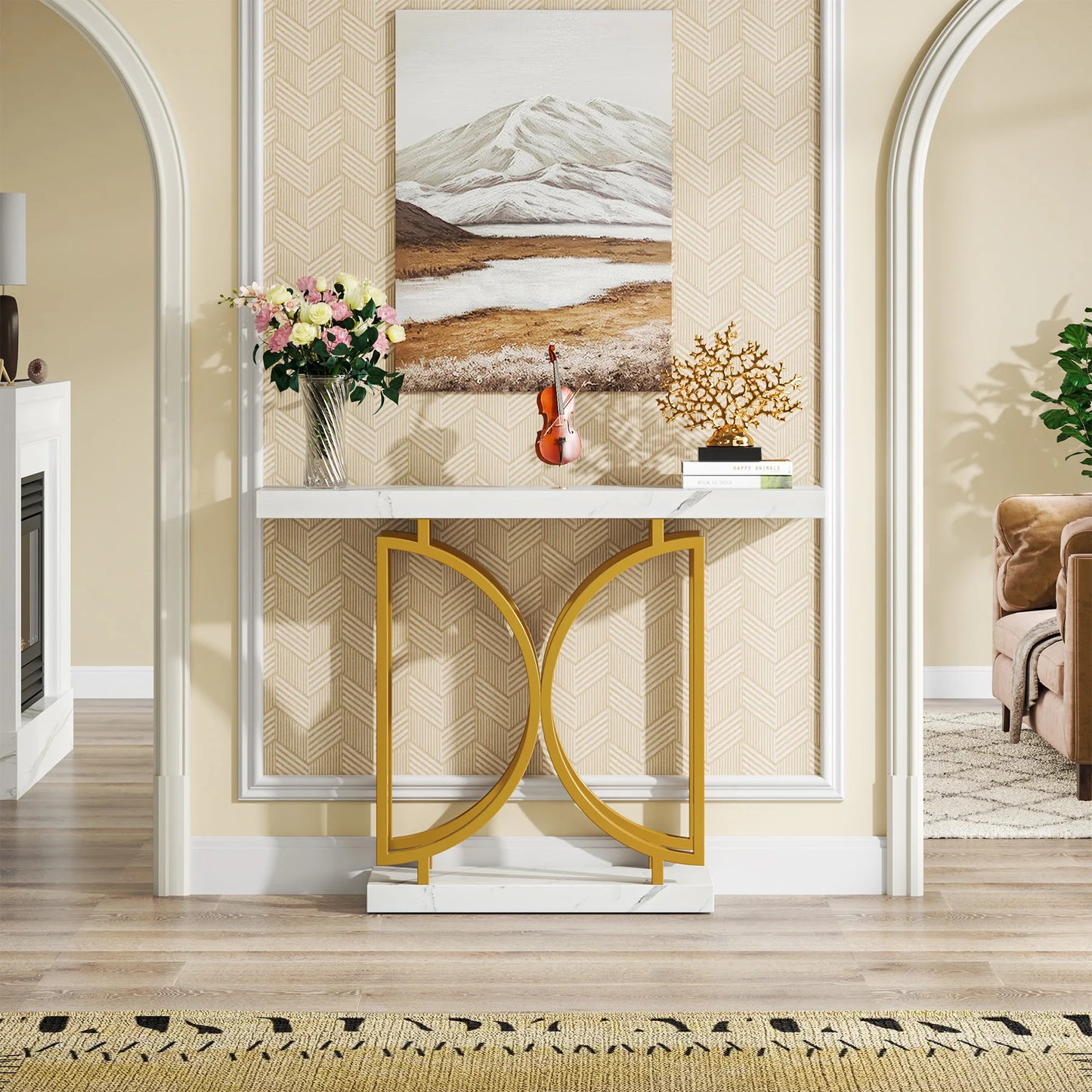 Tribesigns Gold Console Table