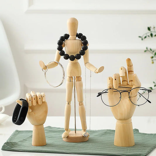 Desktop Room Decoration Wooden Hand Figurines