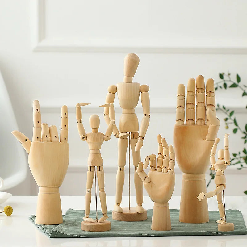 Desktop Room Decoration Wooden Hand Figurines