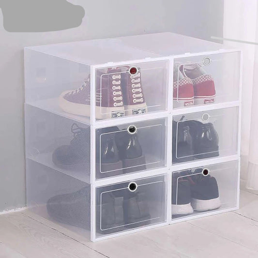 6 Pack Transparent shoe box shoes organizers